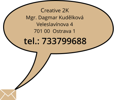 Creative 2K Mgr. Dagmar Kudělková   Veleslavínova 4  701 00  Ostrava 1 tel.: 733799688