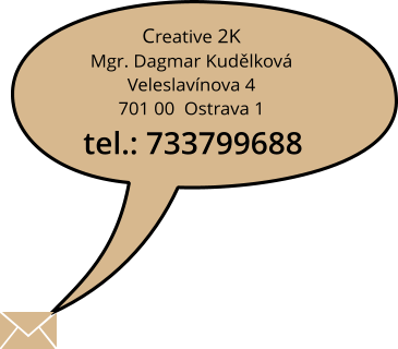 Creative 2K Mgr. Dagmar Kudělková   Veleslavínova 4  701 00  Ostrava 1 tel.: 733799688